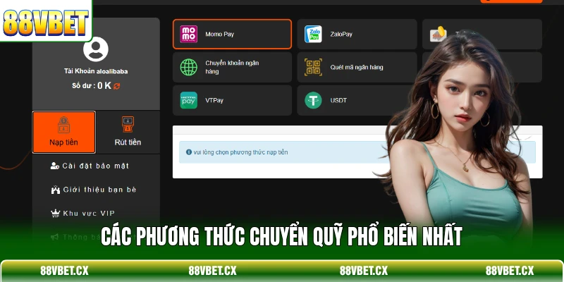 Các phương thức chuyển quỹ phổ biến nhất
